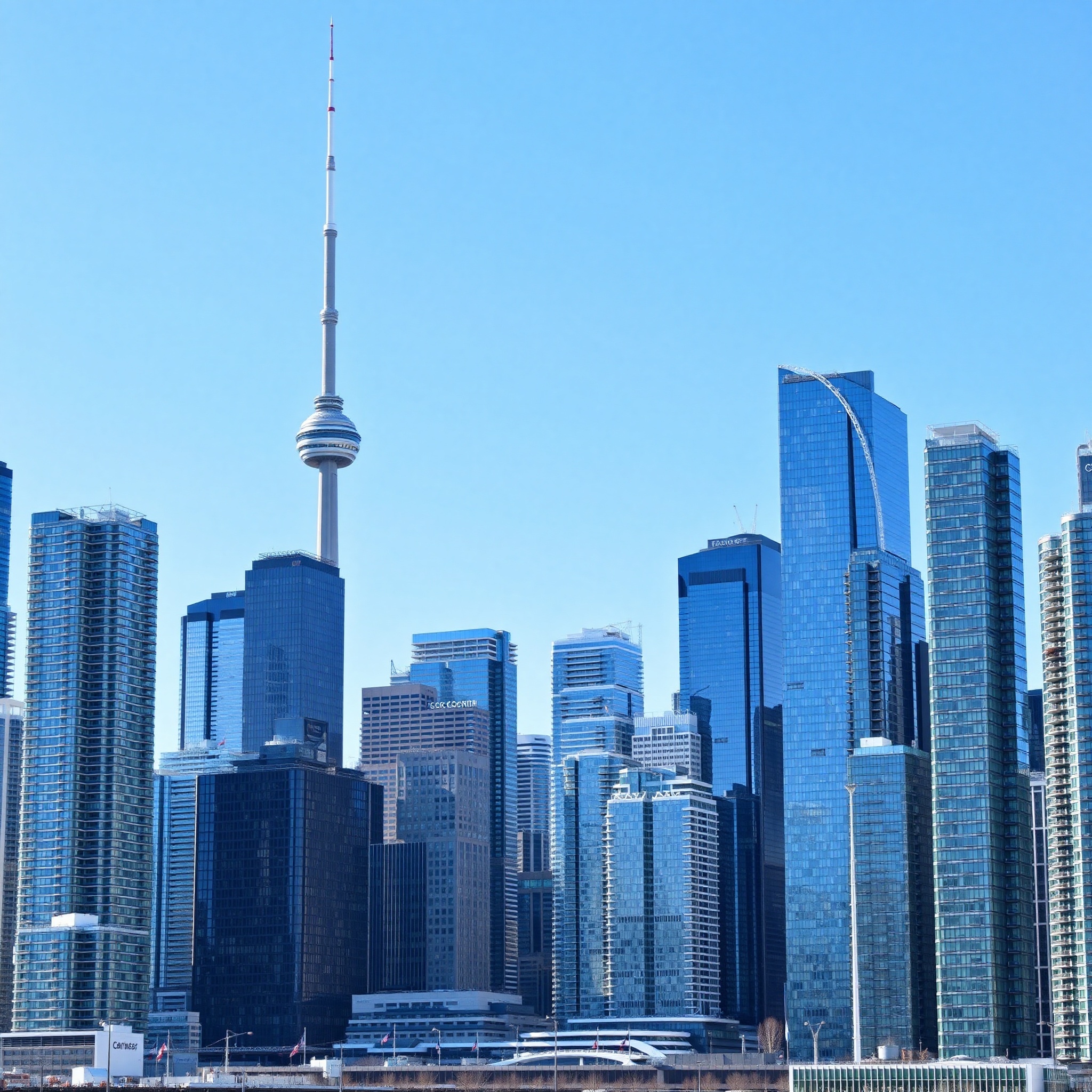 Canadian business district skyline with modern office buildings during daytime, representing career opportunities across major cities